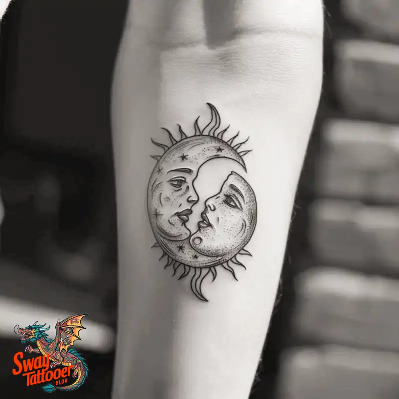 120 Sun and Moon Tattoo Design Ideas: Beauty and Symbolism 119 sun and moon tattoo