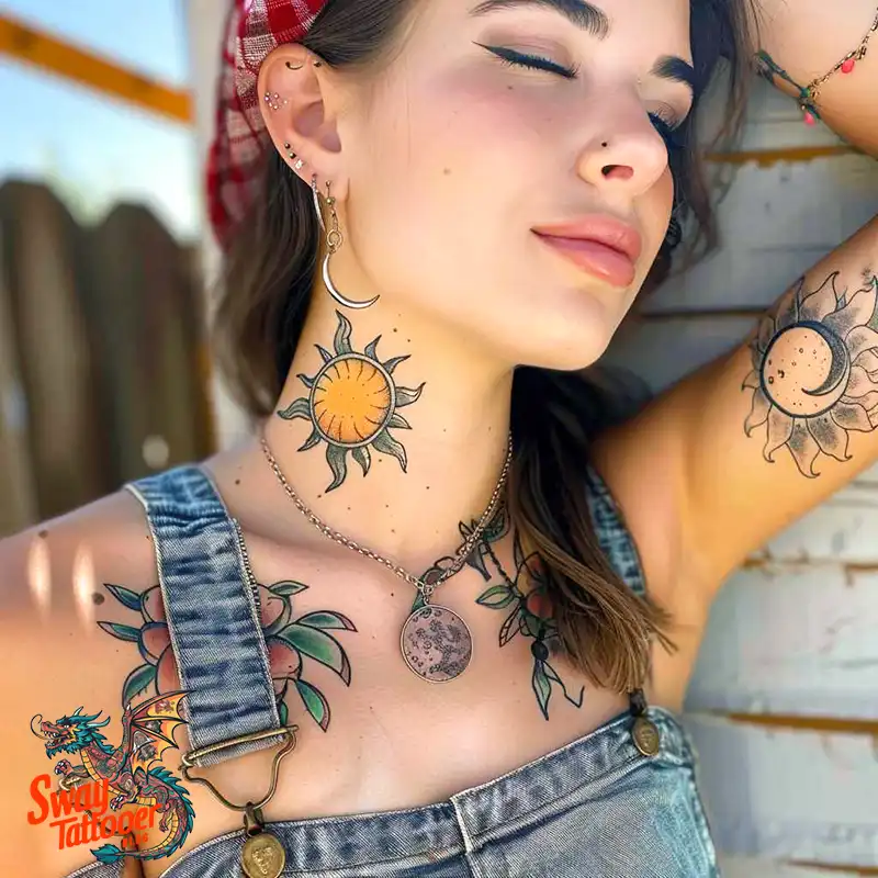 120 Sun and Moon Tattoo Design Ideas: Beauty and Symbolism 19 sun and moon tattoo