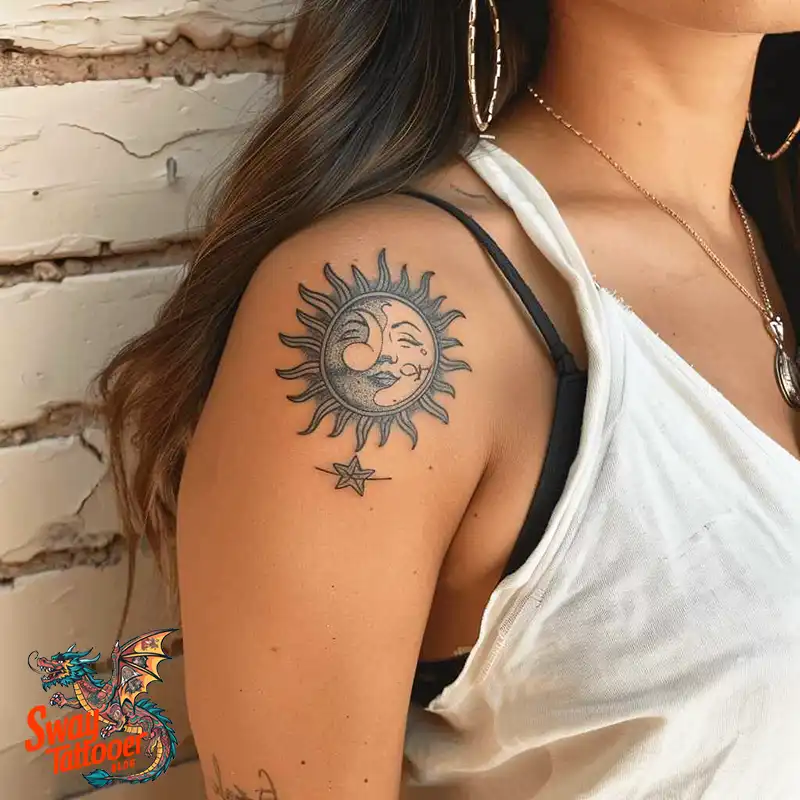 120 Sun and Moon Tattoo Design Ideas: Beauty and Symbolism 8 sun and moon tattoo