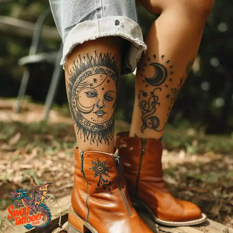 120 Sun and Moon Tattoo Design Ideas: Beauty and Symbolism 2 sun and moon tattoo