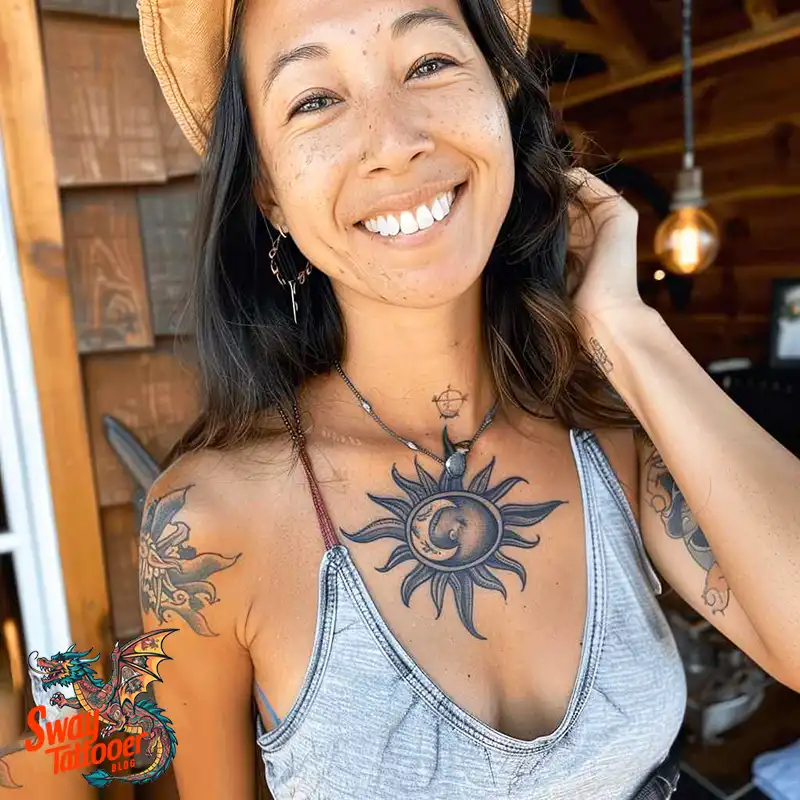 120 Sun and Moon Tattoo Design Ideas: Beauty and Symbolism 1 sun and moon tattoo