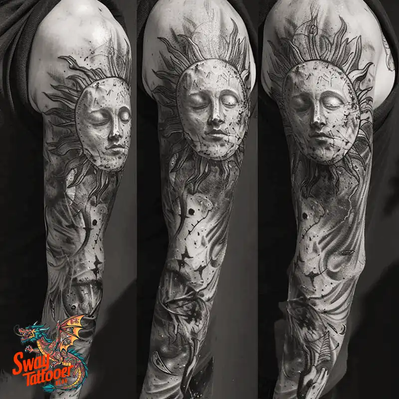 120 Sun and Moon Tattoo Design Ideas: Beauty and Symbolism 95 sun and moon tattoo
