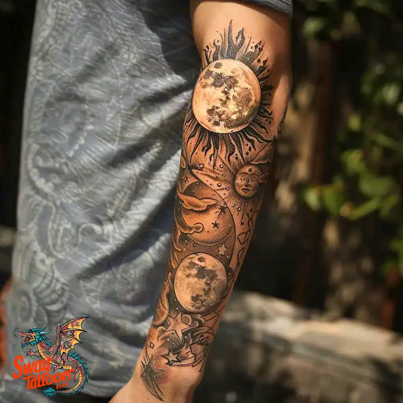 120 Sun and Moon Tattoo Design Ideas: Beauty and Symbolism 92 sun and moon tattoo