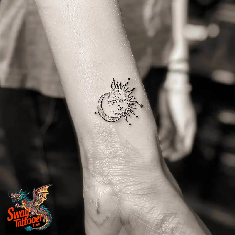 120 Sun and Moon Tattoo Design Ideas: Beauty and Symbolism 87 sun and moon tattoo