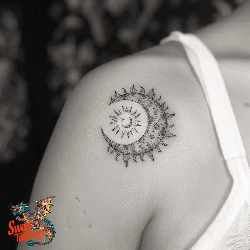 120 Sun and Moon Tattoo Design Ideas: Beauty and Symbolism 77 sun and moon tattoo