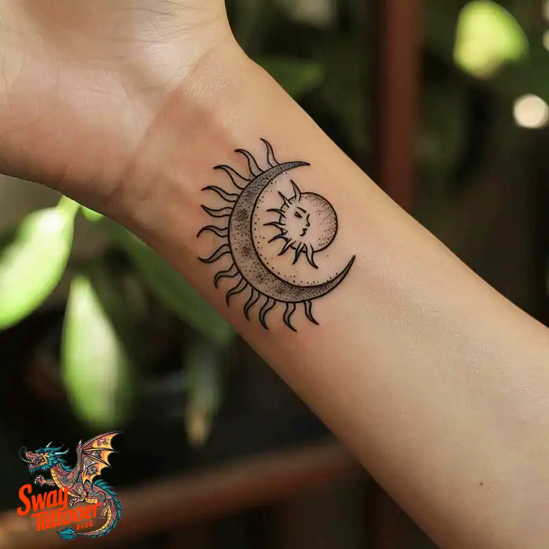 120 Sun and Moon Tattoo Design Ideas: Beauty and Symbolism 74 sun and moon tattoo