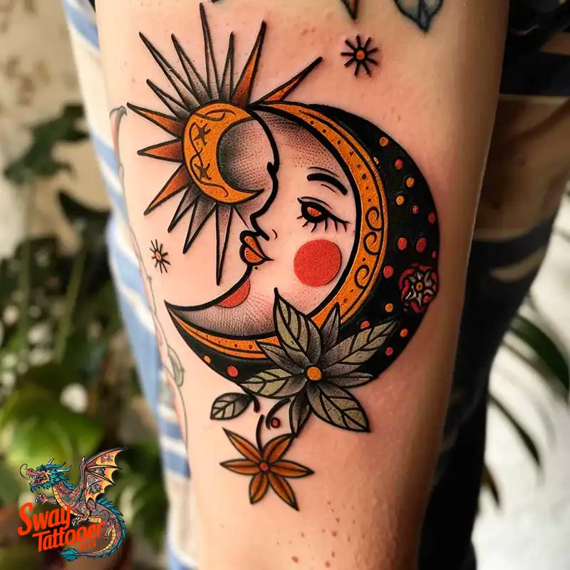 120 Sun and Moon Tattoo Design Ideas: Beauty and Symbolism 64 sun and moon tattoo