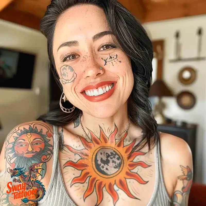 120 Sun and Moon Tattoo Design Ideas: Beauty and Symbolism 57 sun and moon tattoo