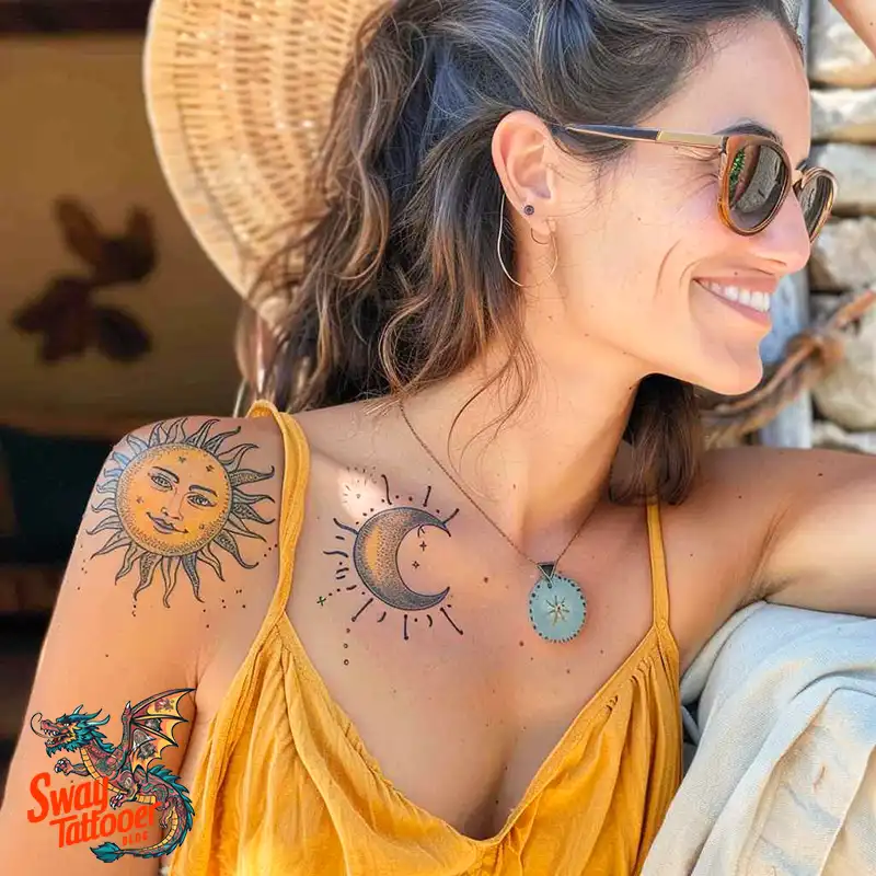 120 Sun and Moon Tattoo Design Ideas: Beauty and Symbolism 56 sun and moon tattoo