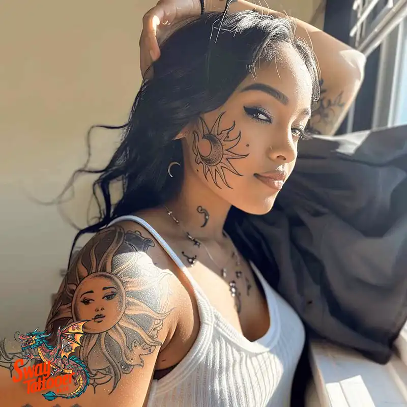 120 Sun and Moon Tattoo Design Ideas: Beauty and Symbolism 47 sun and moon tattoo