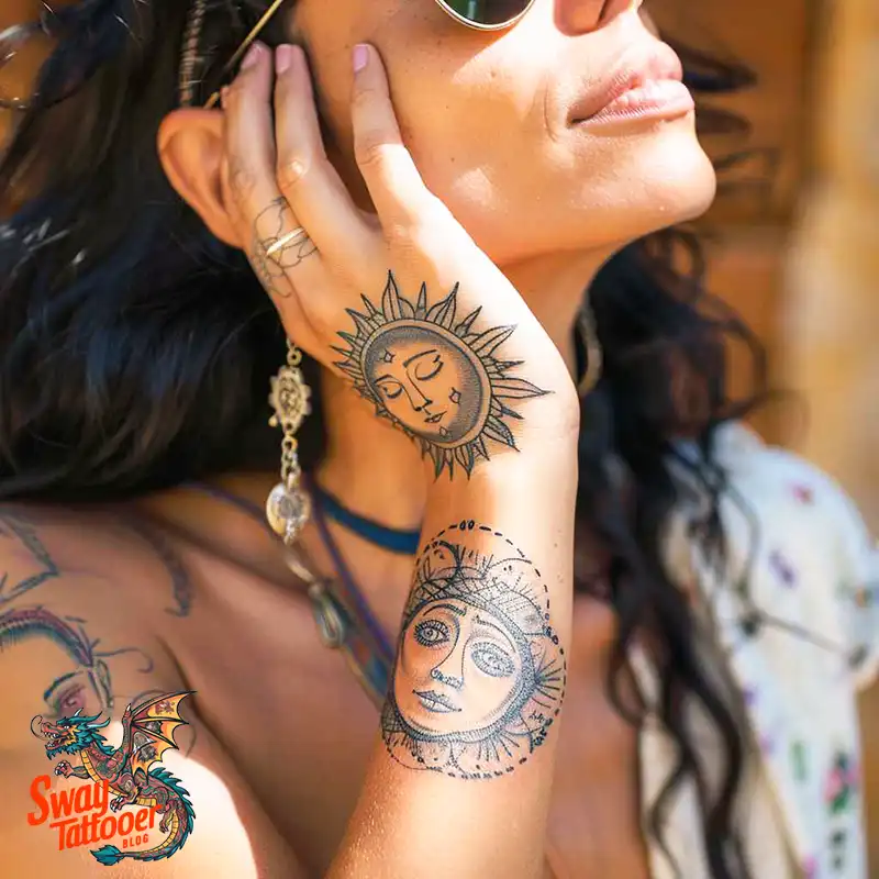 120 Sun and Moon Tattoo Design Ideas: Beauty and Symbolism 45 sun and moon tattoo