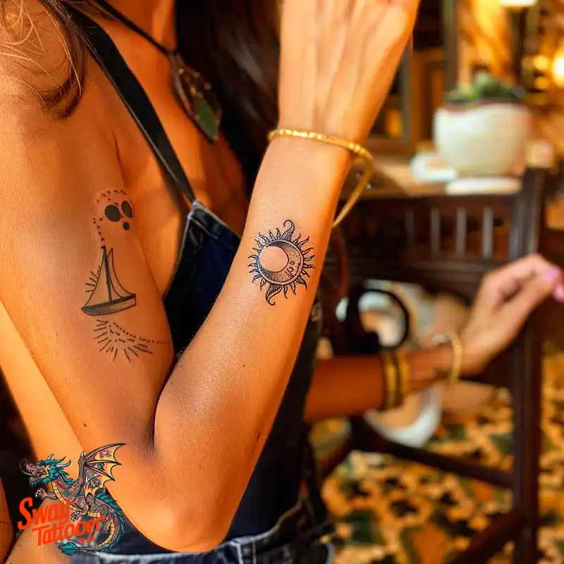 120 Sun and Moon Tattoo Design Ideas: Beauty and Symbolism 43 sun and moon tattoo