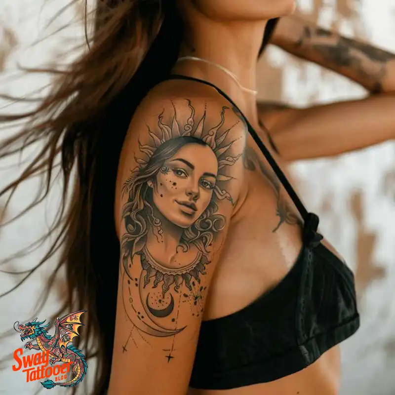 120 Sun and Moon Tattoo Design Ideas: Beauty and Symbolism 41 sun and moon tattoo