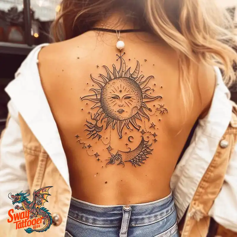 120 Sun and Moon Tattoo Design Ideas: Beauty and Symbolism 35 sun and moon tattoo