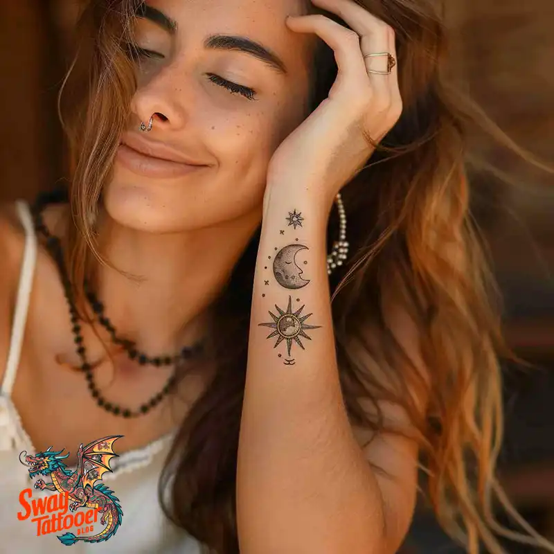 120 Sun and Moon Tattoo Design Ideas: Beauty and Symbolism 39 sun and moon tattoo