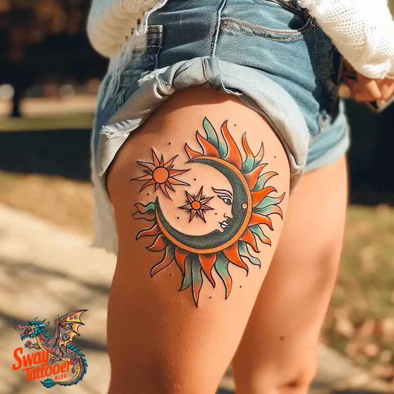 120 Sun and Moon Tattoo Design Ideas: Beauty and Symbolism 27 sun and moon tattoo