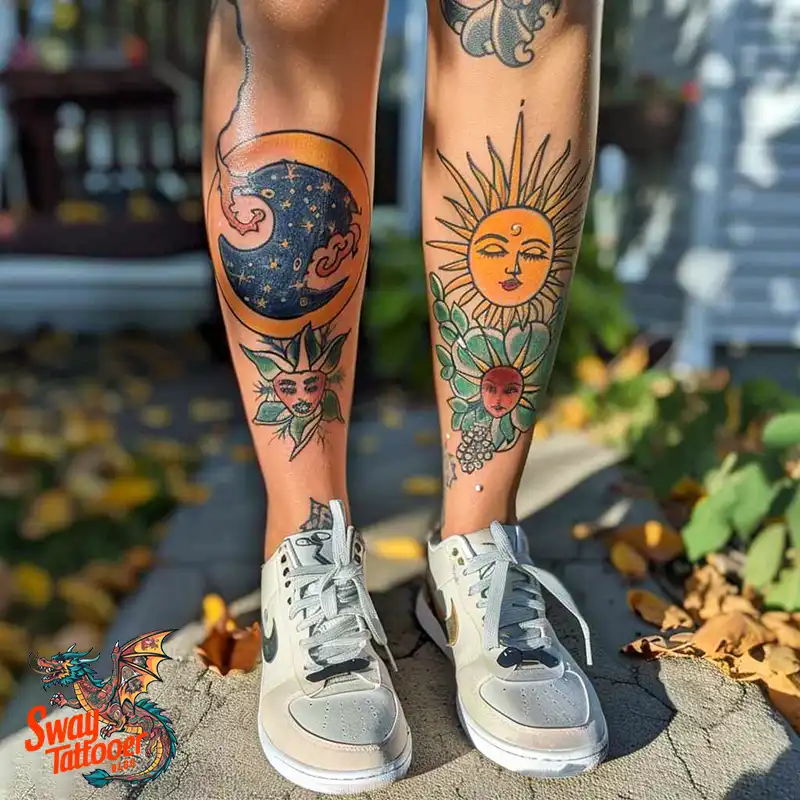 120 Sun and Moon Tattoo Design Ideas: Beauty and Symbolism 21 sun and moon tattoo