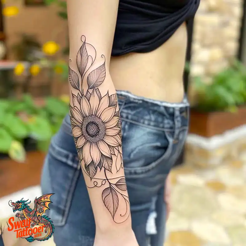 100 Sunflower Tattoo Design Ideas to Brighten Your Skin 67 sunflower tattoo