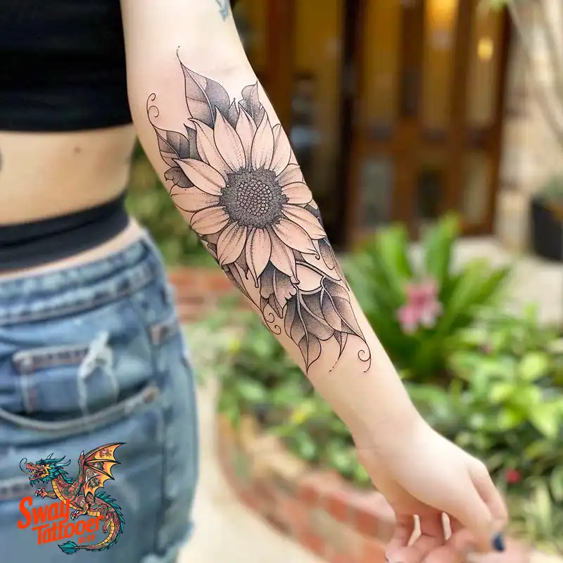 100 Sunflower Tattoo Design Ideas to Brighten Your Skin 61 sunflower tattoo