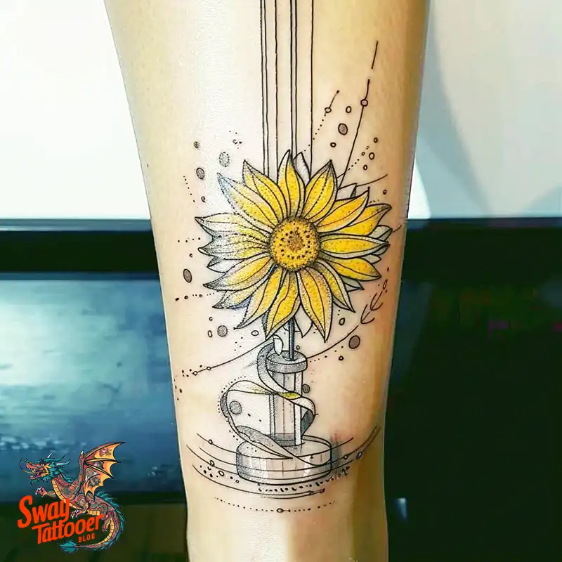 100 Sunflower Tattoo Design Ideas to Brighten Your Skin 66 sunflower tattoo