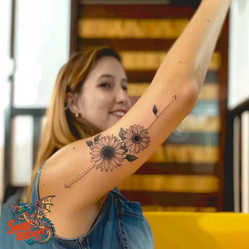100 Sunflower Tattoo Design Ideas to Brighten Your Skin 45 sunflower tattoo