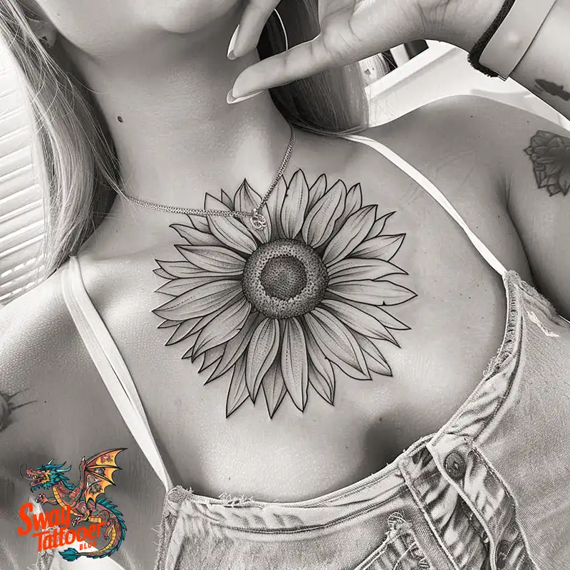 100 Sunflower Tattoo Design Ideas to Brighten Your Skin 40 sunflower tattoo