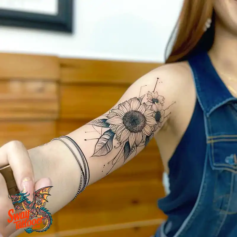 100 Sunflower Tattoo Design Ideas to Brighten Your Skin 39 sunflower tattoo