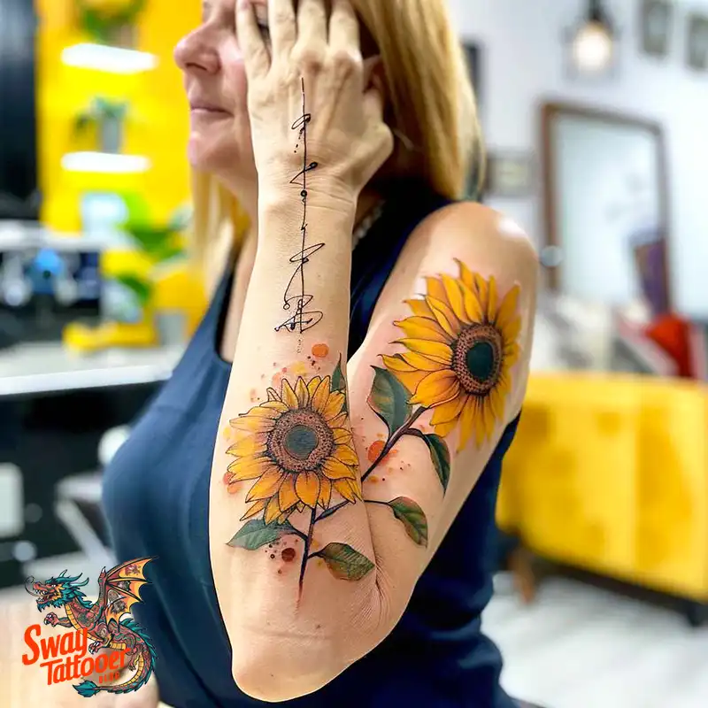 100 Sunflower Tattoo Design Ideas to Brighten Your Skin 27 sunflower tattoo