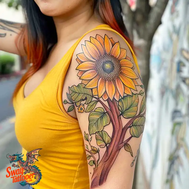 100 Sunflower Tattoo Design Ideas to Brighten Your Skin 29 sunflower tattoo