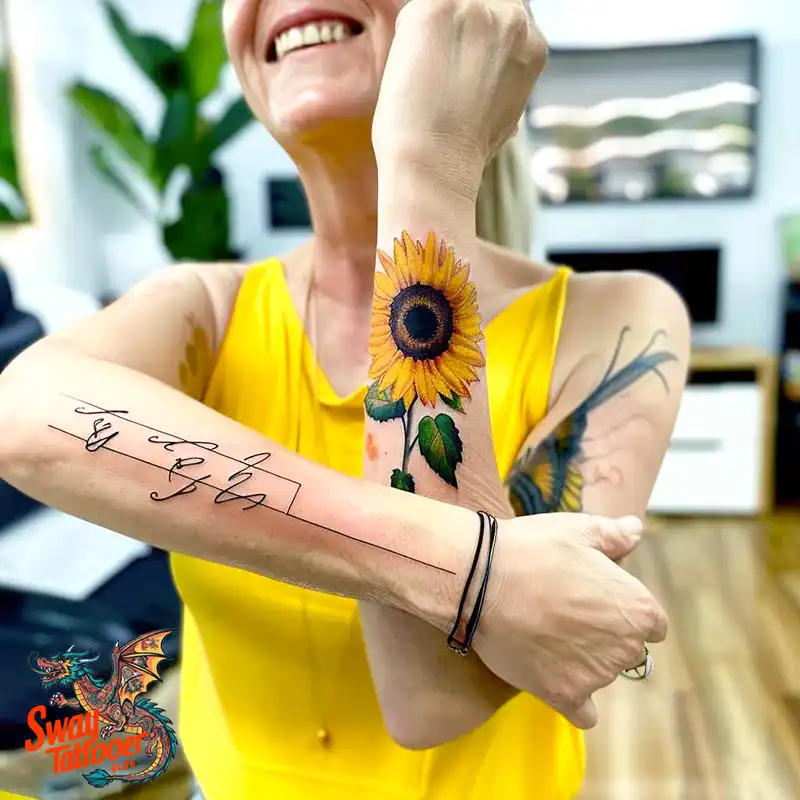 100 Sunflower Tattoo Design Ideas to Brighten Your Skin 23 sunflower tattoo