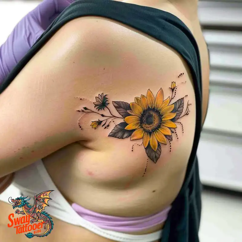 100 Sunflower Tattoo Design Ideas to Brighten Your Skin 21 sunflower tattoo