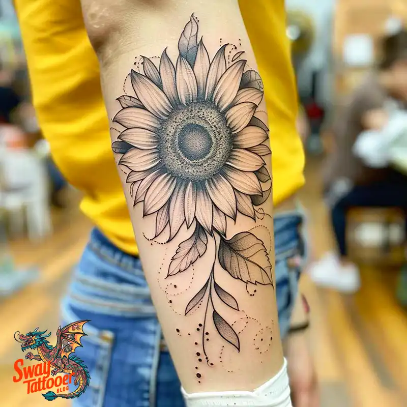 100 Sunflower Tattoo Design Ideas to Brighten Your Skin 20 sunflower tattoo
