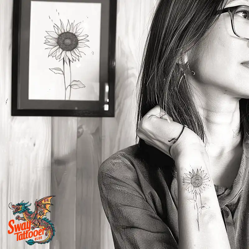 100 Sunflower Tattoo Design Ideas to Brighten Your Skin 17 sunflower tattoo