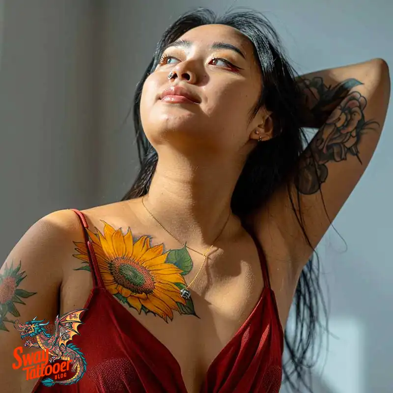 100 Sunflower Tattoo Design Ideas to Brighten Your Skin 16 sunflower tattoo
