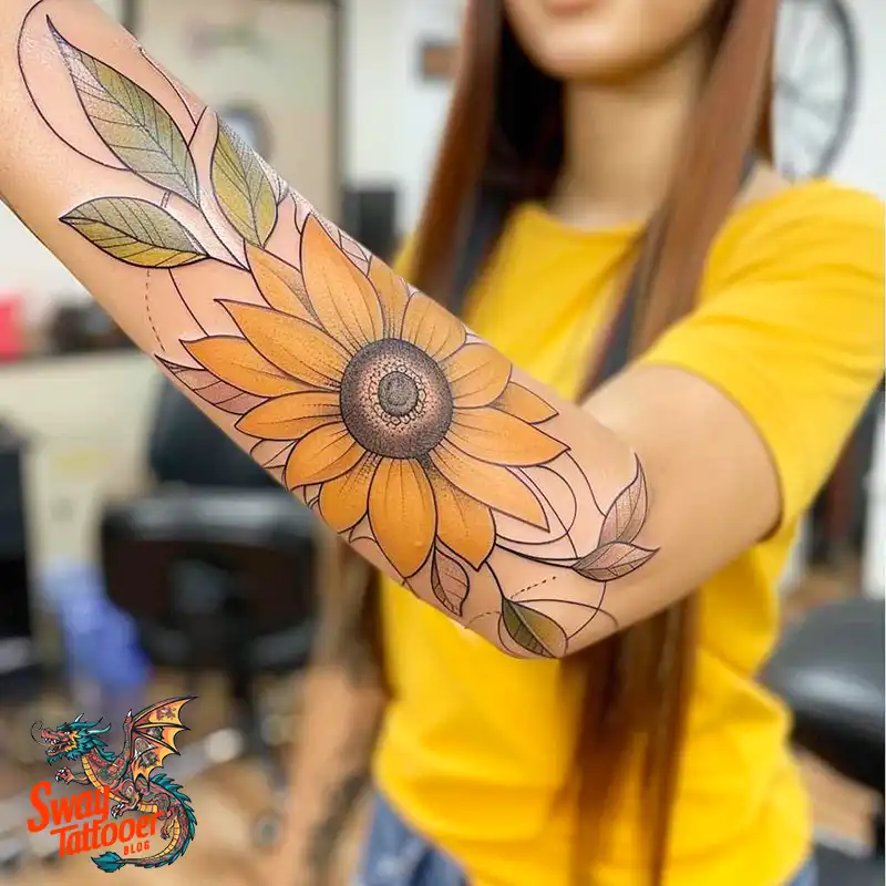 100 Sunflower Tattoo Design Ideas to Brighten Your Skin 15 sunflower tattoo
