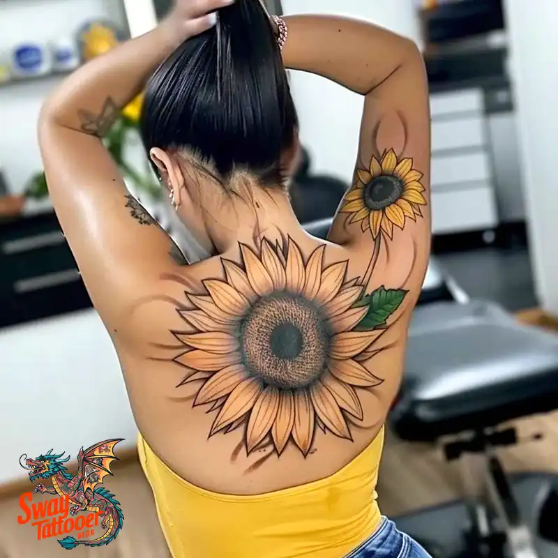 100 Sunflower Tattoo Design Ideas to Brighten Your Skin 14 sunflower tattoo
