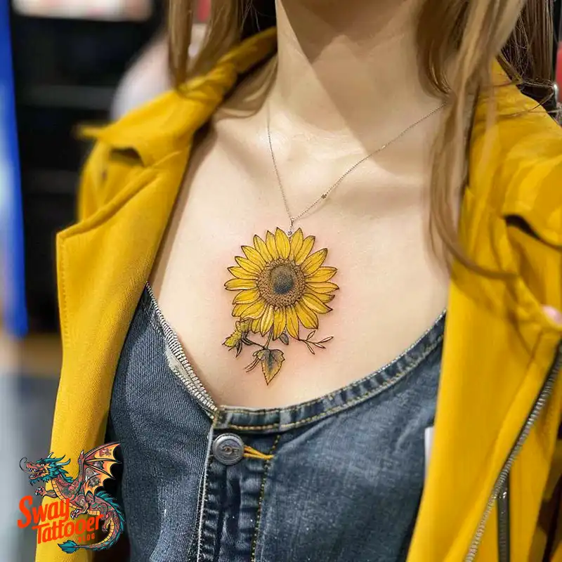 100 Sunflower Tattoo Design Ideas to Brighten Your Skin 9 sunflower tattoo