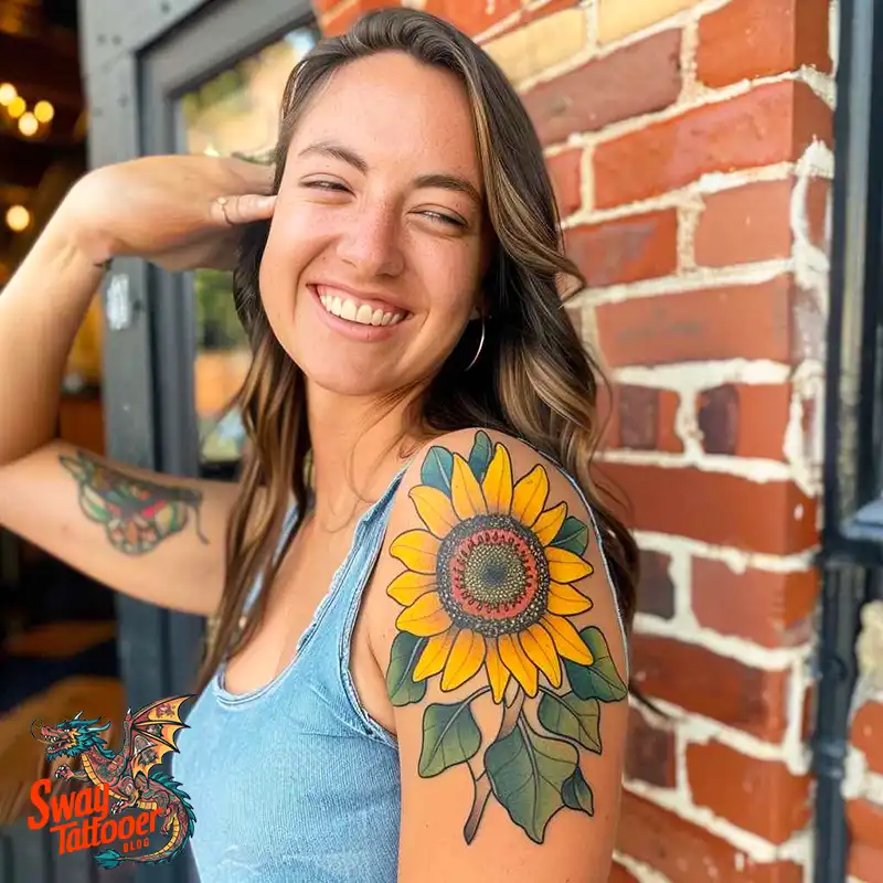 100 Sunflower Tattoo Design Ideas to Brighten Your Skin 1 sunflower tattoo