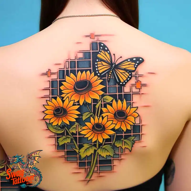 50 Sunflower and Butterfly Tattoos: Nature’s Beauty on Skin 46 sunflower and butterfly tattoo