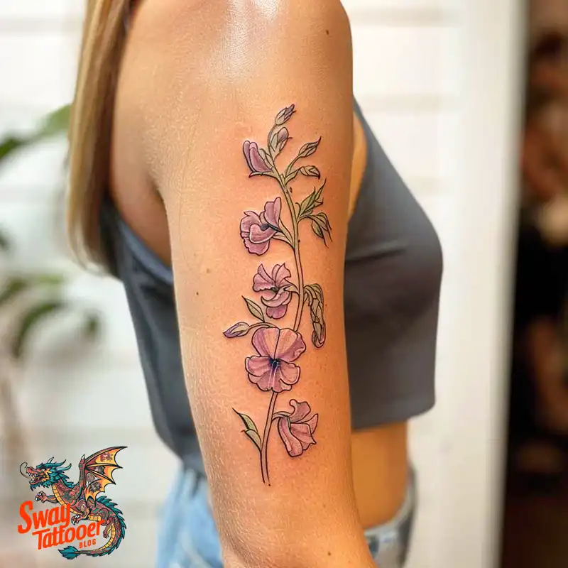 150 Sweet Pea Flower Tattoo Design Ideas and Deep Meanings 42 sweet pea tattoo