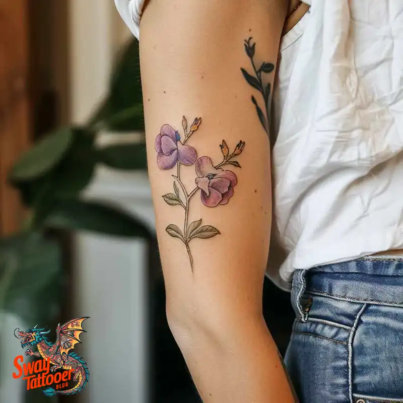150 Sweet Pea Flower Tattoo Design Ideas and Deep Meanings 41 sweet pea tattoo
