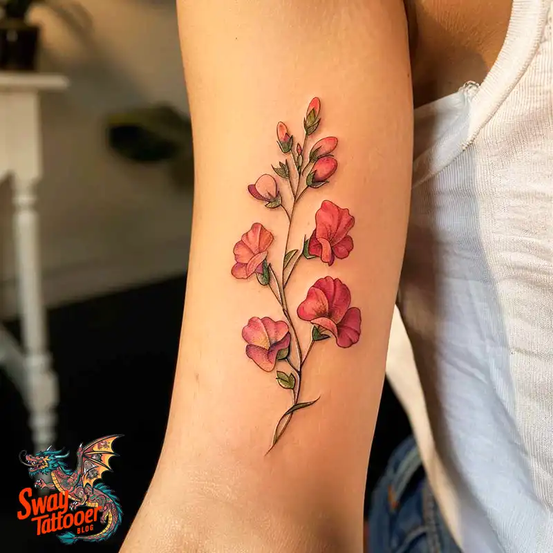 150 Sweet Pea Flower Tattoo Design Ideas and Deep Meanings 40 sweet pea tattoo