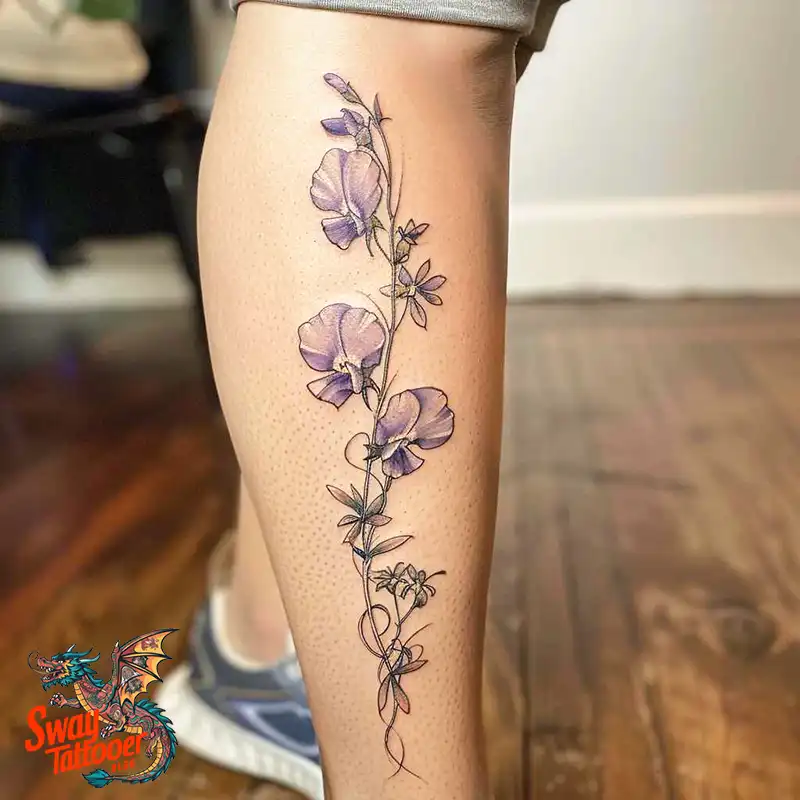 150 Sweet Pea Flower Tattoo Design Ideas and Deep Meanings 38 sweet pea tattoo