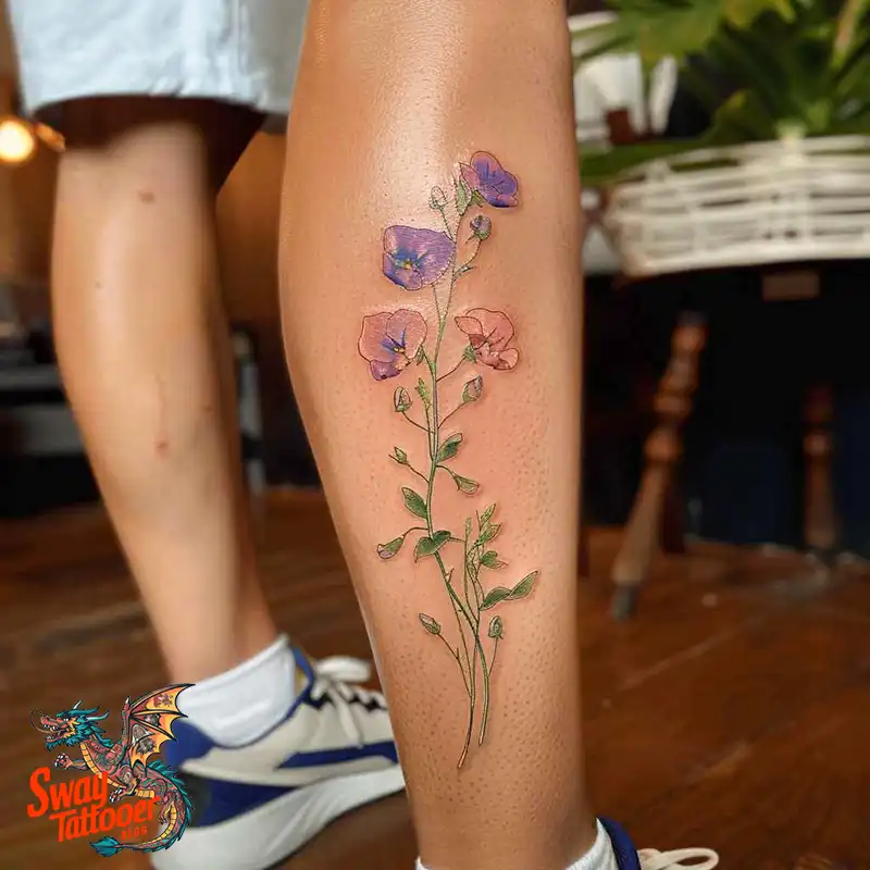 150 Sweet Pea Flower Tattoo Design Ideas and Deep Meanings 37 sweet pea tattoo