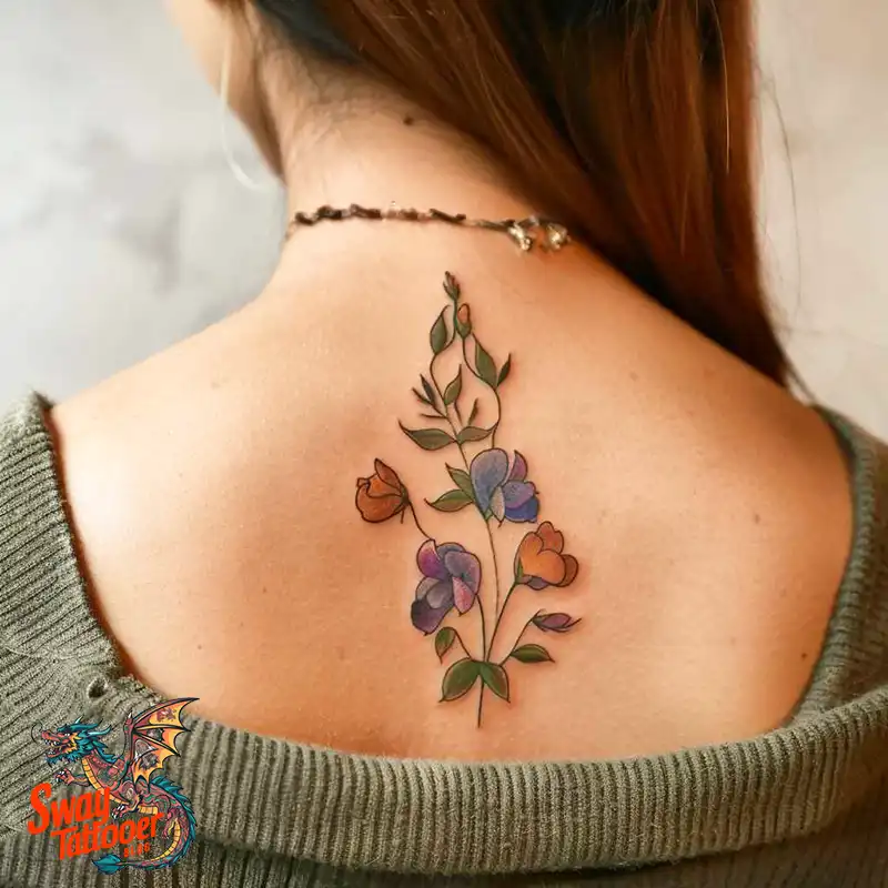 150 Sweet Pea Flower Tattoo Design Ideas and Deep Meanings 33 sweet pea tattoo