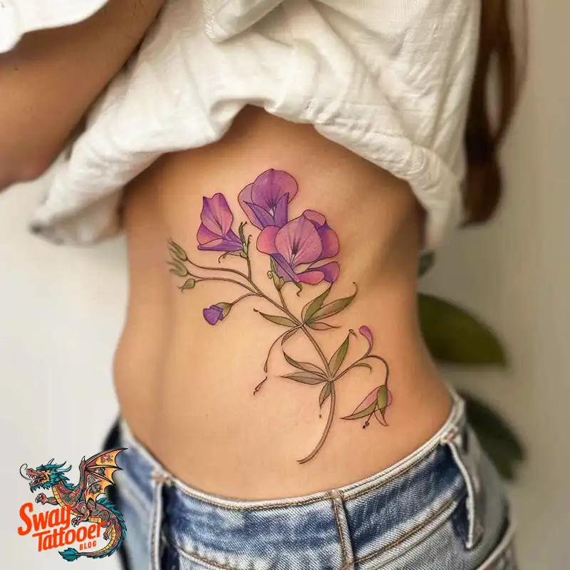 150 Sweet Pea Flower Tattoo Design Ideas and Deep Meanings 32 sweet pea tattoo