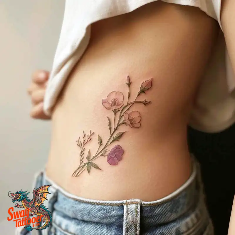 150 Sweet Pea Flower Tattoo Design Ideas and Deep Meanings 26 sweet pea tattoo