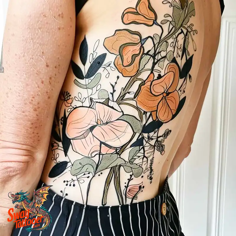150 Sweet Pea Flower Tattoo Design Ideas and Deep Meanings 29 sweet pea tattoo