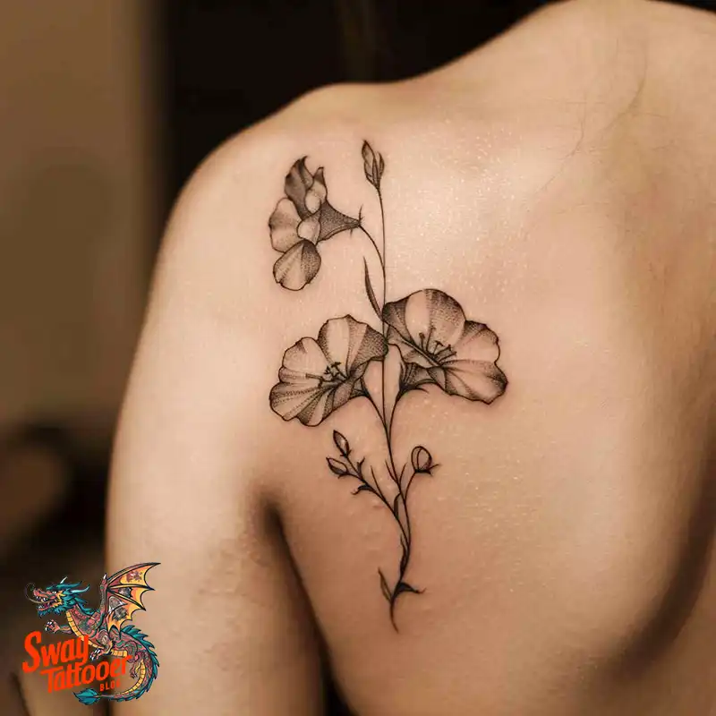 150 Sweet Pea Flower Tattoo Design Ideas and Deep Meanings 133 sweet pea flower tattoo