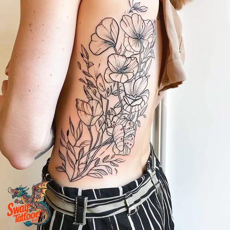 150 Sweet Pea Flower Tattoo Design Ideas and Deep Meanings 24 sweet pea tattoo